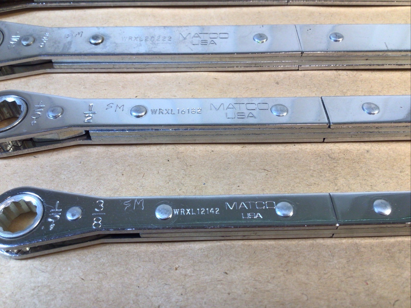 Matco 3/8” To 15/16” 12 Point Box Ratchet Wrench Set WRXL12142 To WRXL26302
