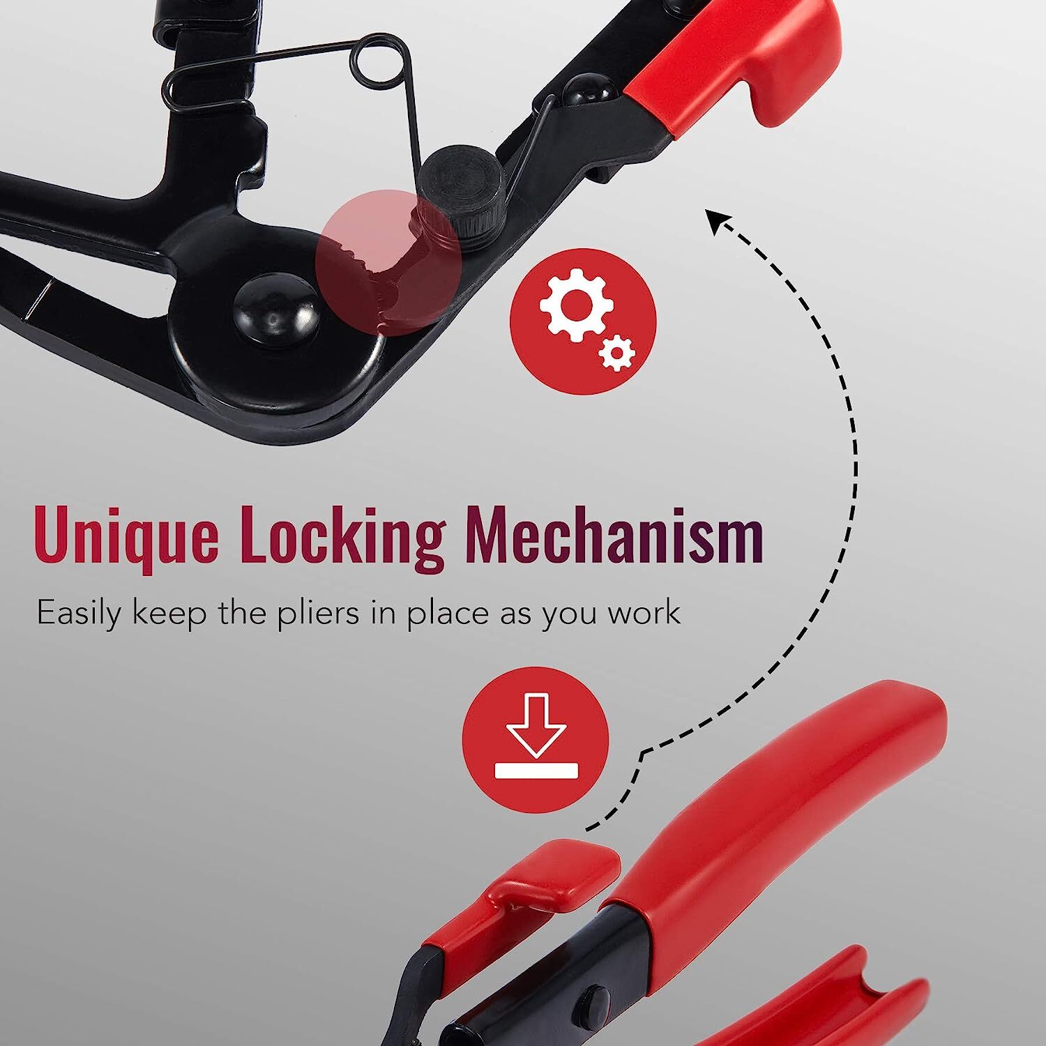 Flexible Automotive Hose Clamp Clip Plier Tool Kits Swivel Jaw Flat Angled Band