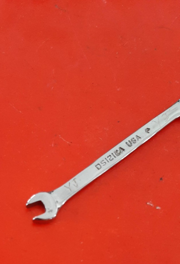 Snap-on Tools 3/16″ 15°/60° Offset Open-End Ignition Wrench DS1212A Engraved 105