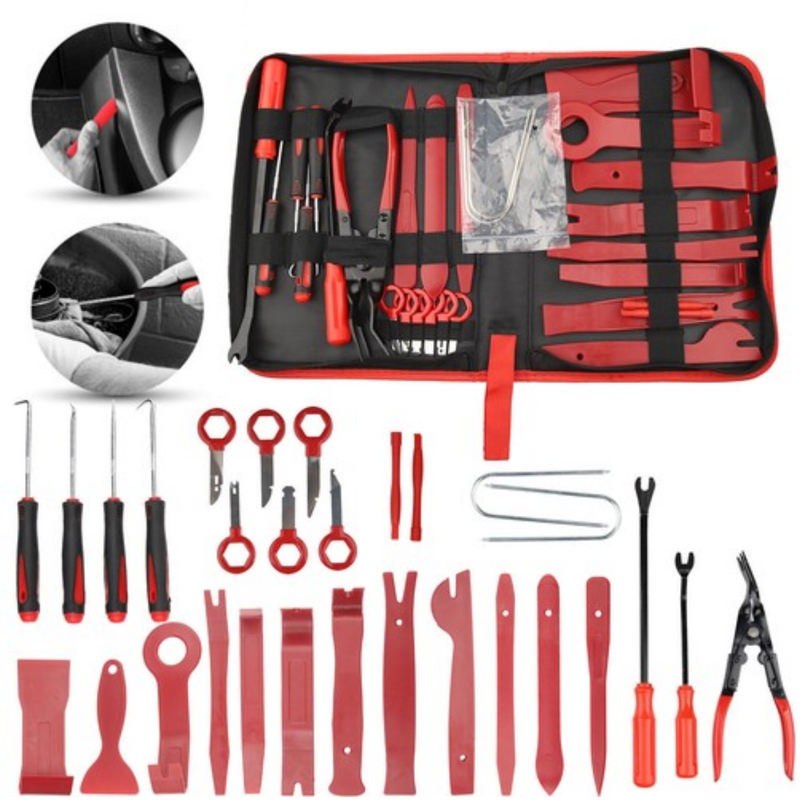 200pcs Car Door Trim Removal Tool Pry Panel Dash Radio Body Clip Installer Kit