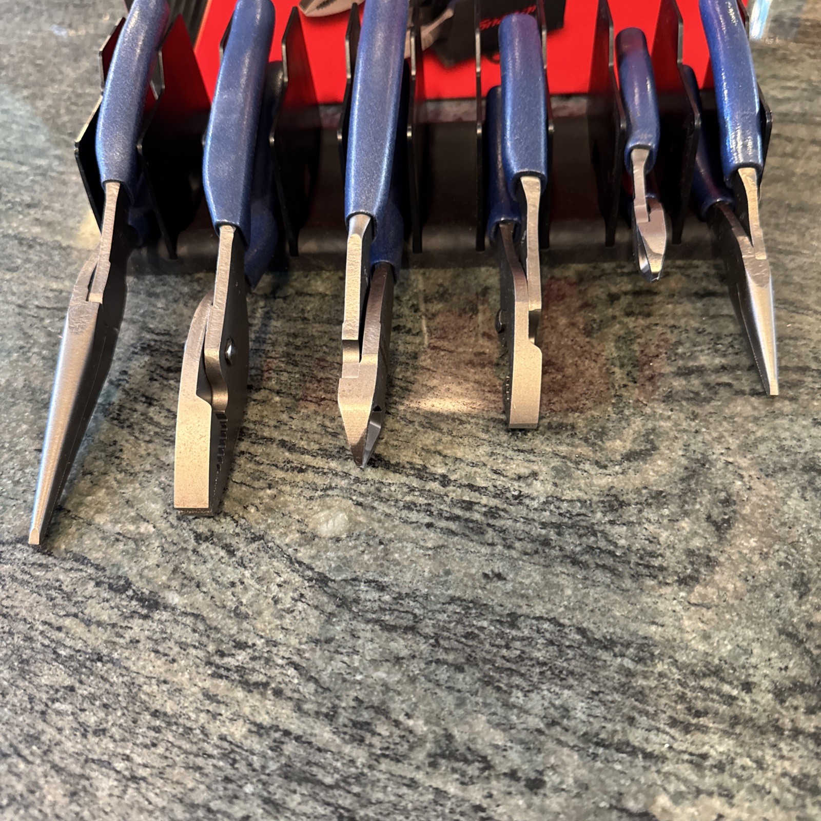 Snap On pl600es1rkmb 6 pc. plier cutter set in tray power blue new