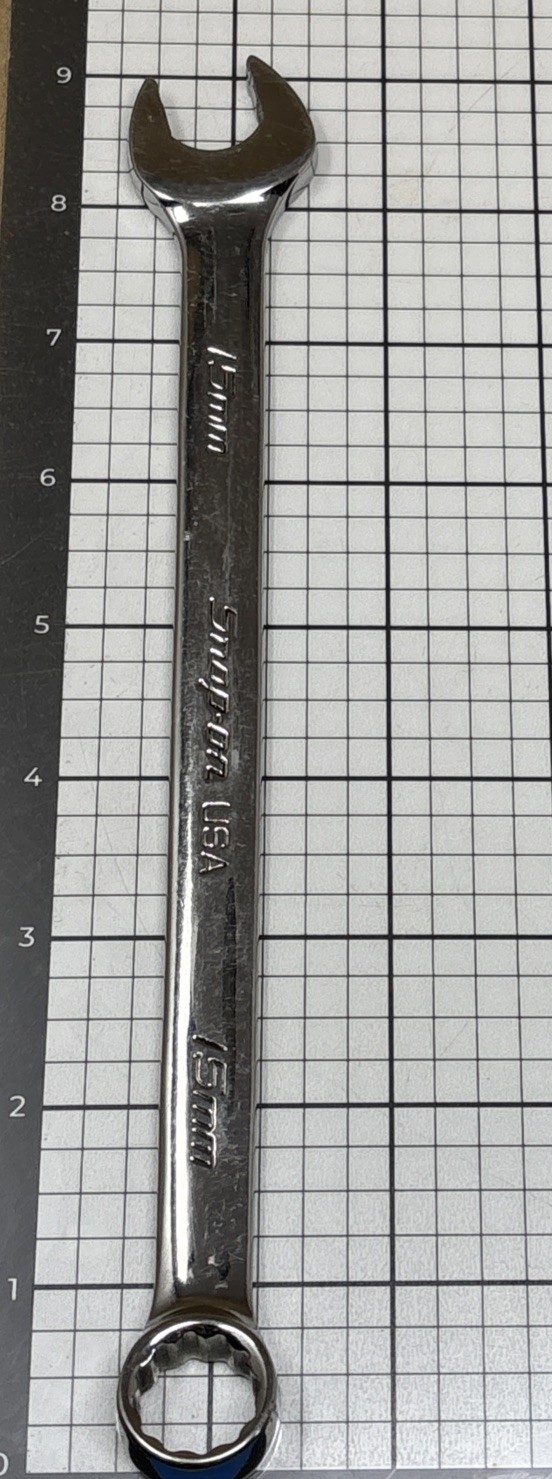 Snap On Tools 15mm Flank Drive Plus 12 Pt Combination Wrench SOEXM15 USA