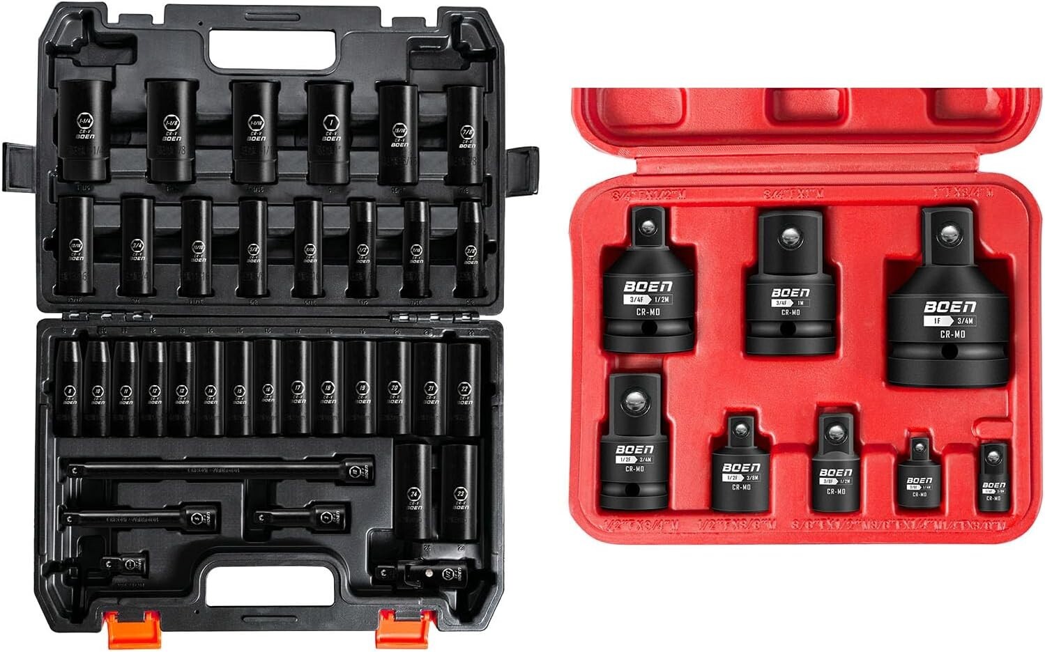 43 Piece Set, Including Drive Deep Impact Socket & Drive Socket Adapter Set