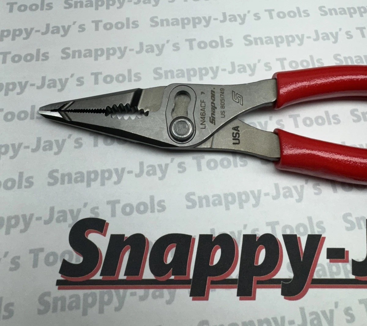 Snap-on Tools USA NEW RED 7″ Talon Grip Long Nose Slip Joint Pliers – LN46ACF