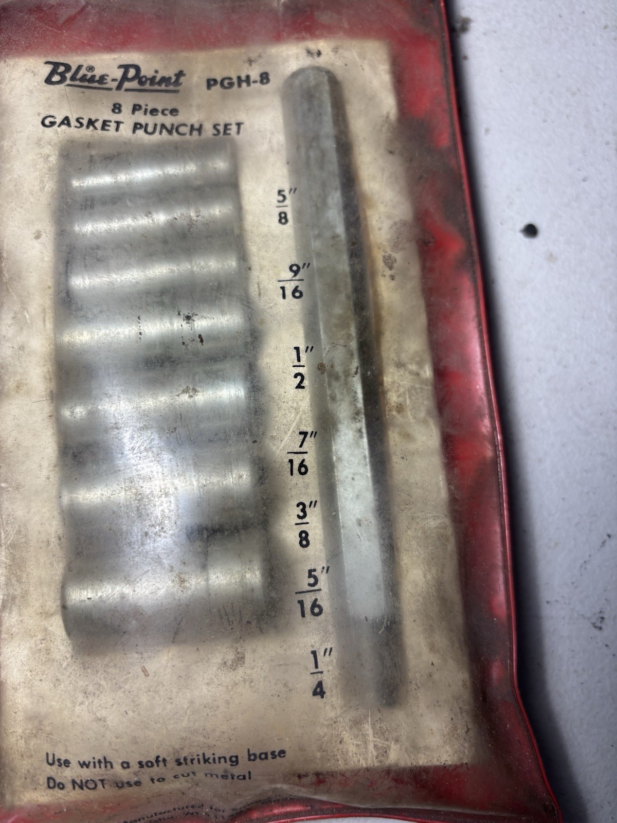 Snap On / Blue Point Gasket Punch Set 8 pc with Case PGH-8