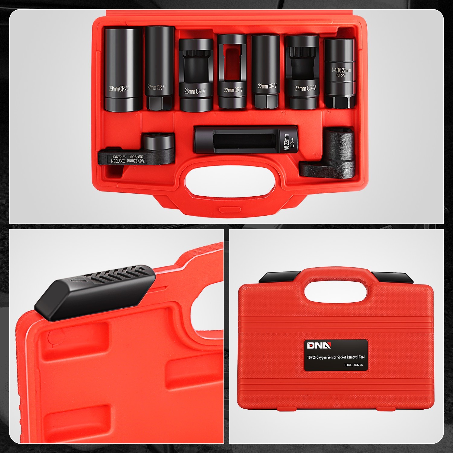 Unicersal Slotted Design Anti-Corrosion 10pc Oxygen Sensor Socket Removal Wrench