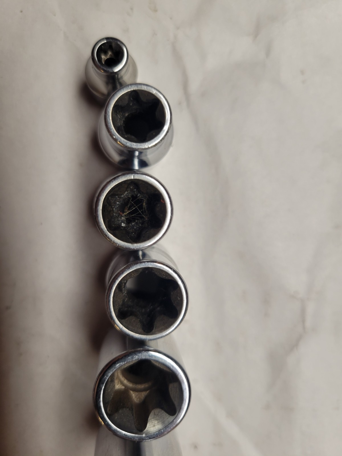 Snap On 6 Piece 3/8” Inverted Torx Sockets E5,E10,E12,E14,E16,E18 FLE EXC COND