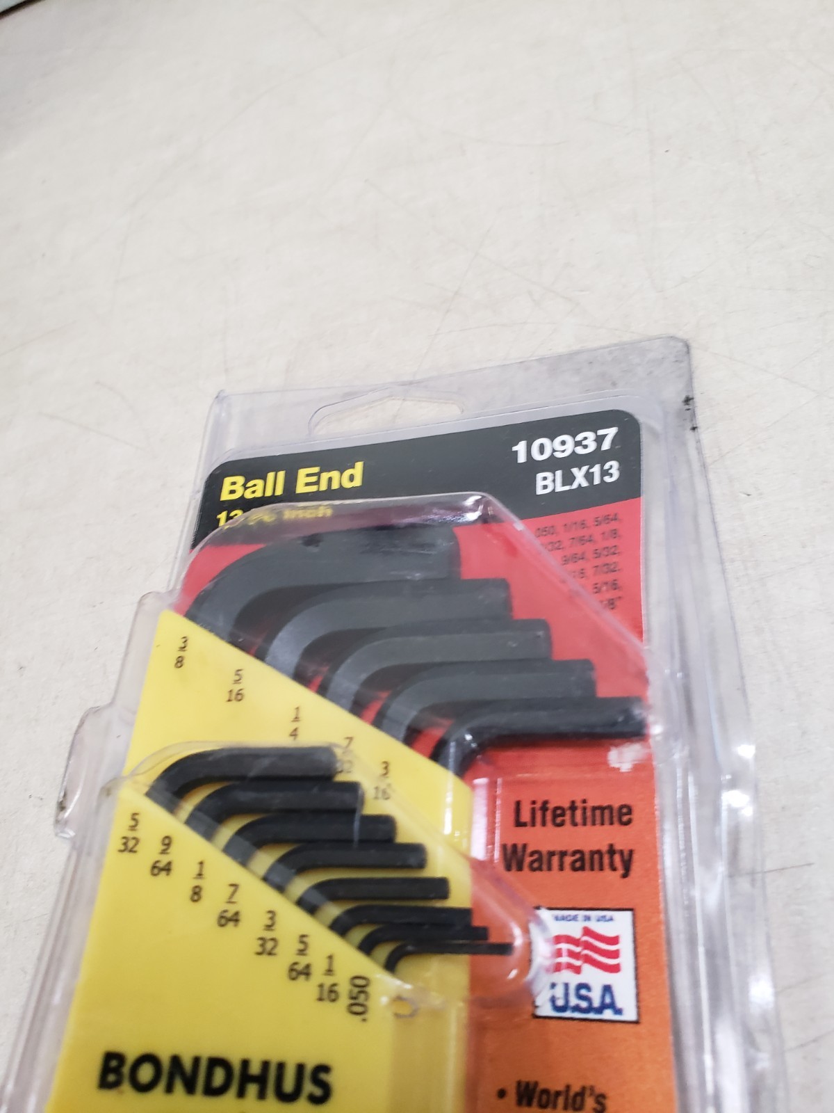 Bondhus 10937 13pc Set Balldriver L-Wrench .050-3/8″