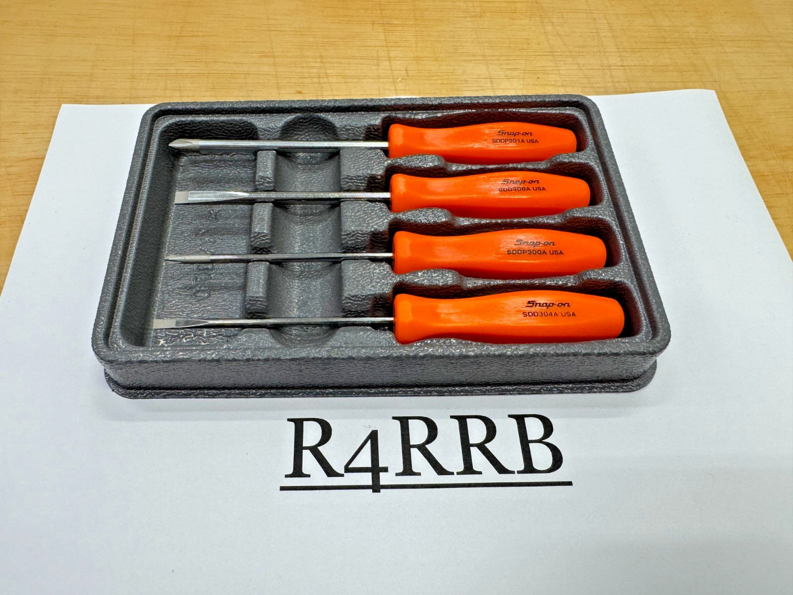 Snap-on Tools USA NEW ORANGE 4pc Mini Hard Grip Combo Screwdriver Set SDDX40AO