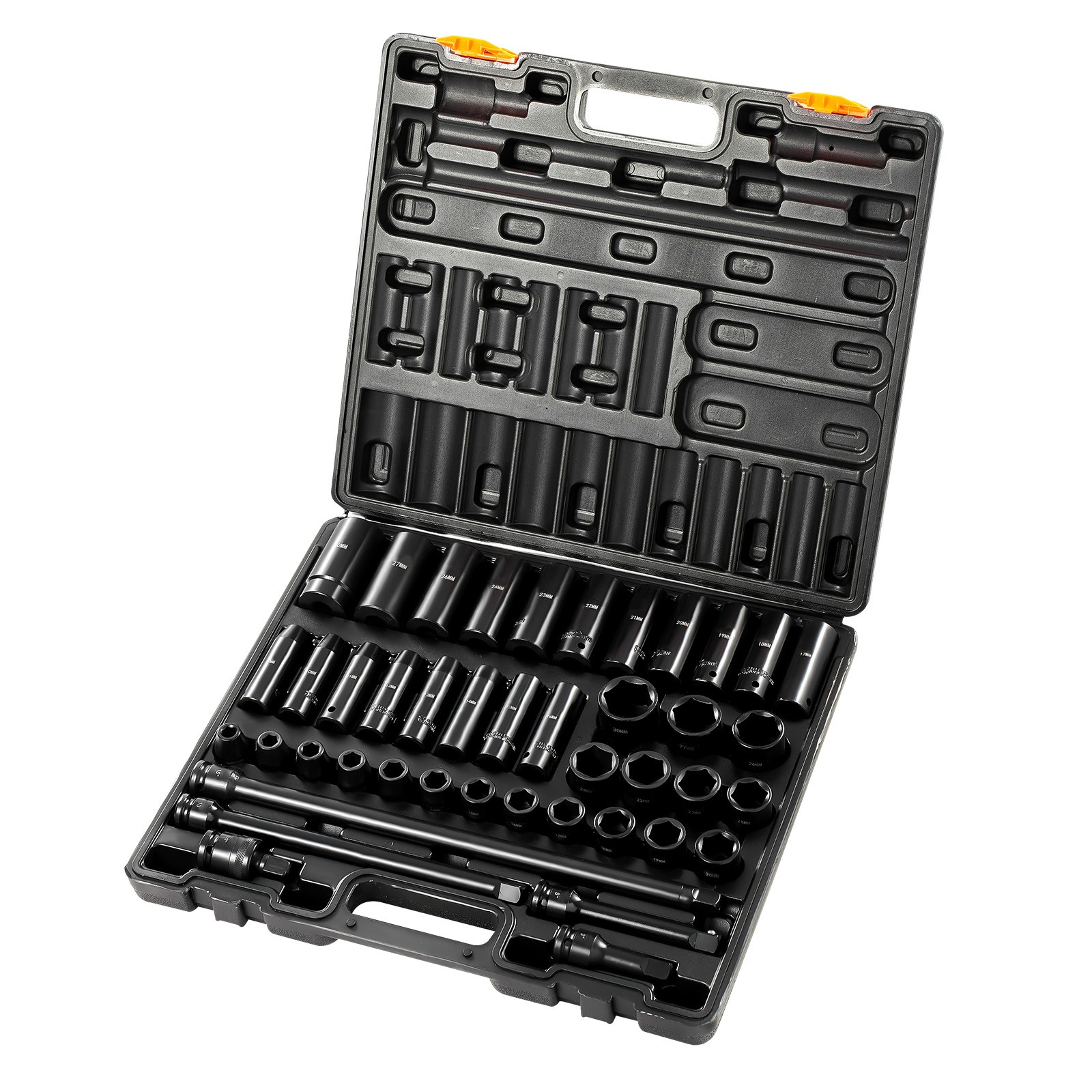 Uimoso Impact Socket Set 1/2 Inch 43 Pcs Standard/Deep 9 to 30 MM 6-Point