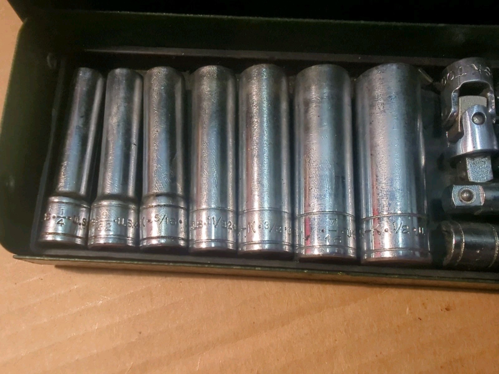 Nice Vintage SK Tools USA 1/4” Drive Socket Set Sae Deep Shallow 19pcs S-K