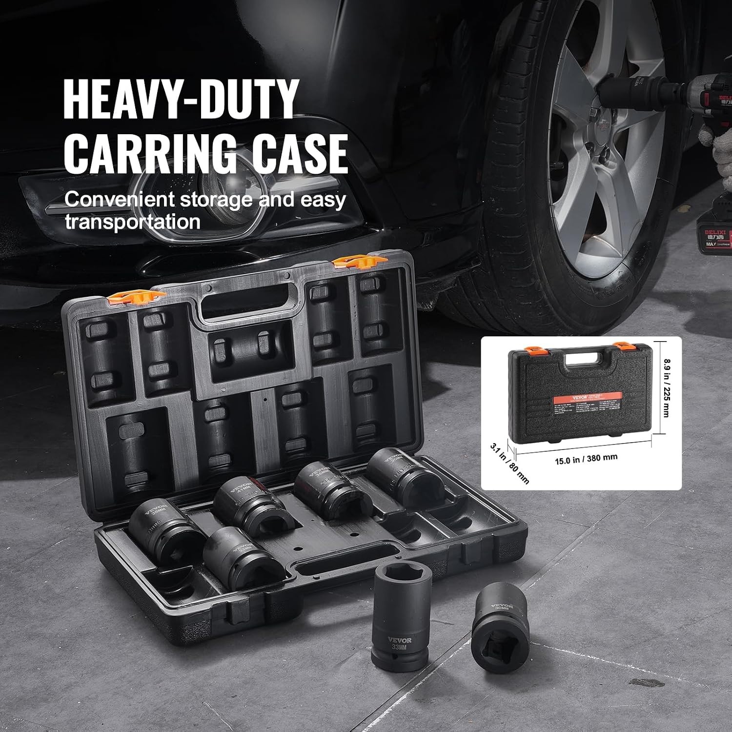 Heavy Duty 1″ Drive Deep Socket Set Metric 27-41mm