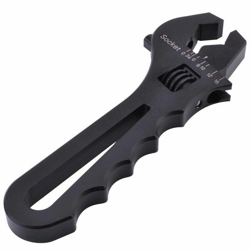 3AN-16AN Adjustable Wrench Black Aluminum Tool Spanner for Hose End Fitting
