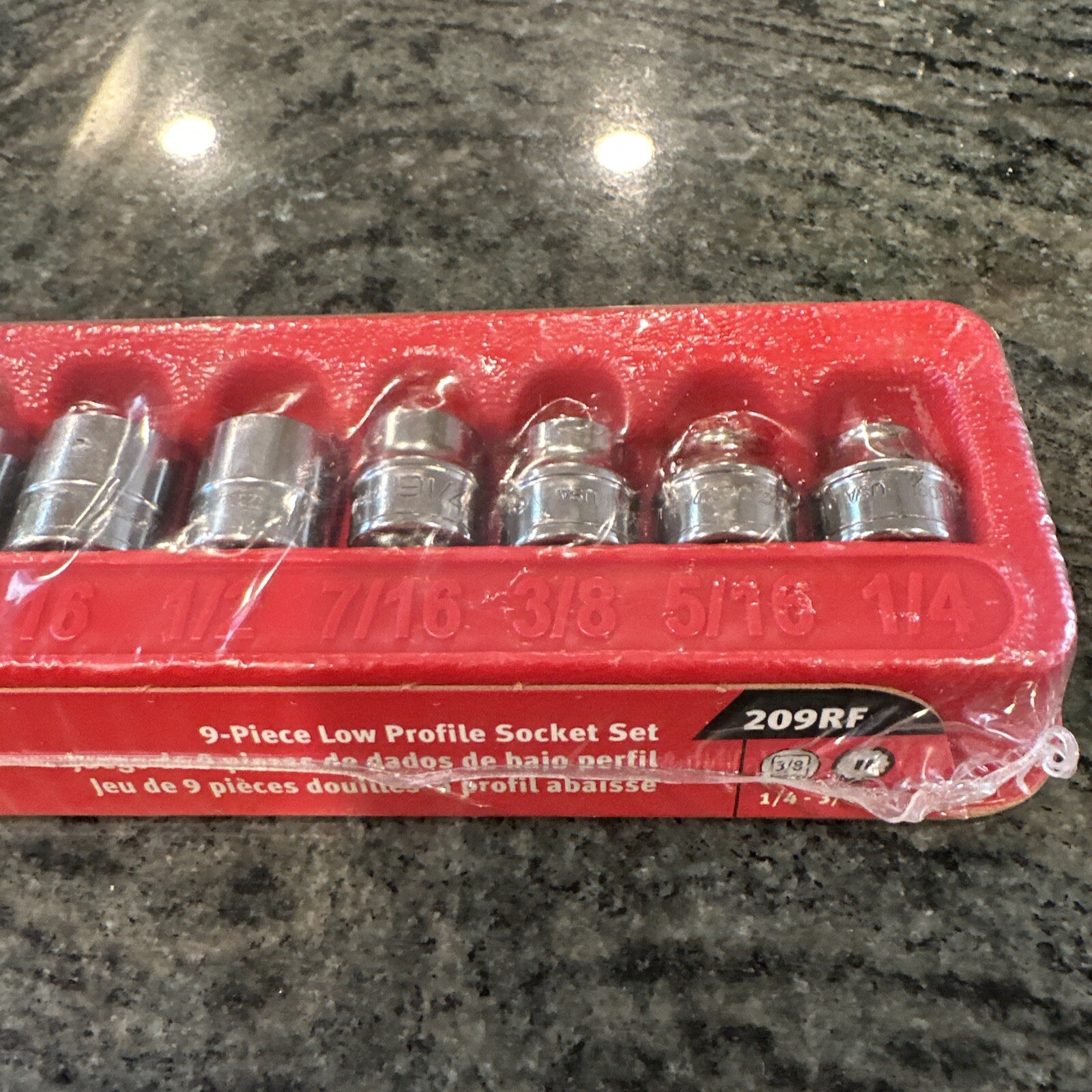 Snap On 209rf 8 Pc 3/8 drive low profile sae 12 point socket set 1/4-3/4”sealed