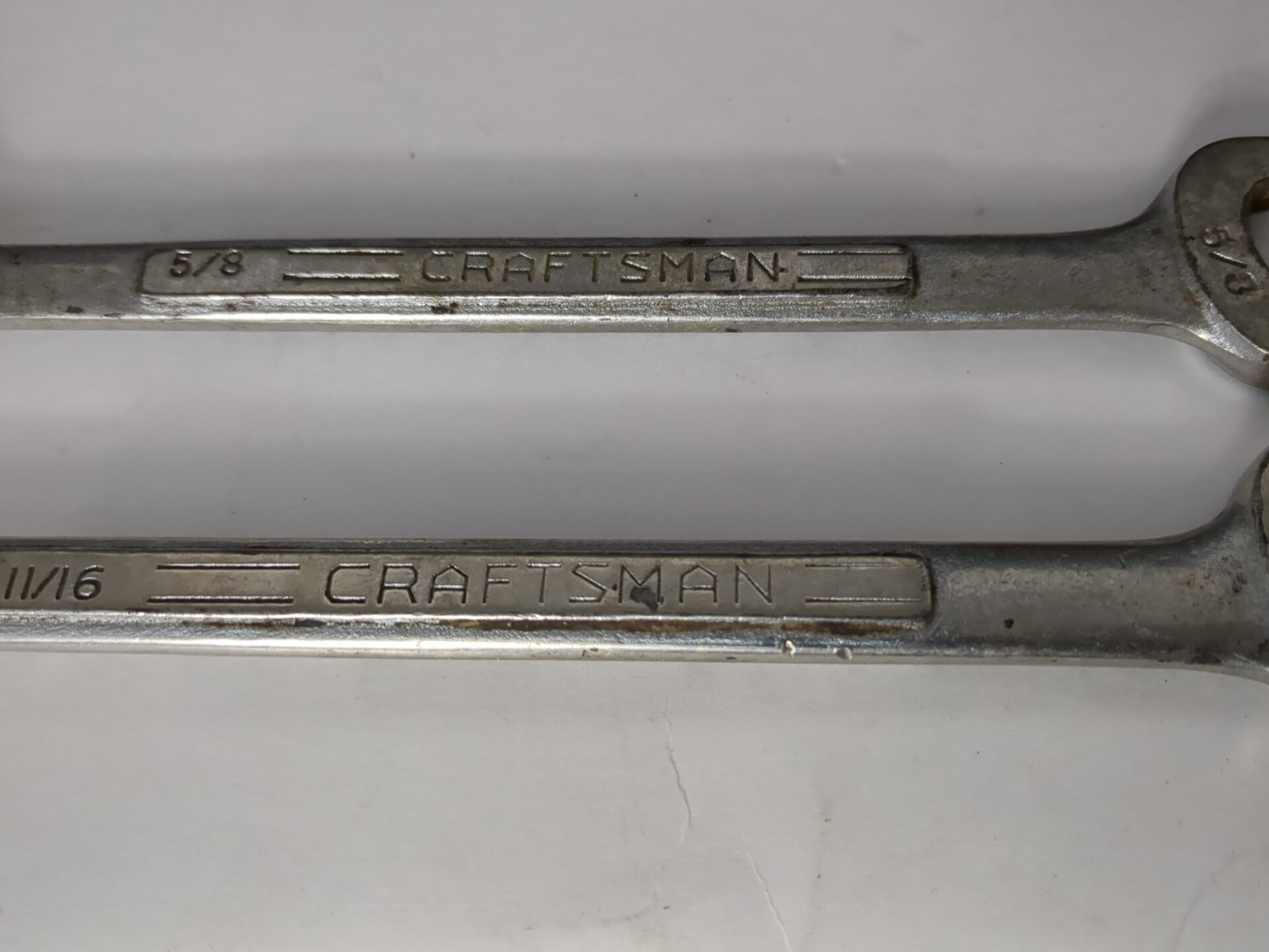 2 Vintage 7.5″ Craftsman Combination Wrench Set 1116″ & 5/8″ inch 12 pt USA