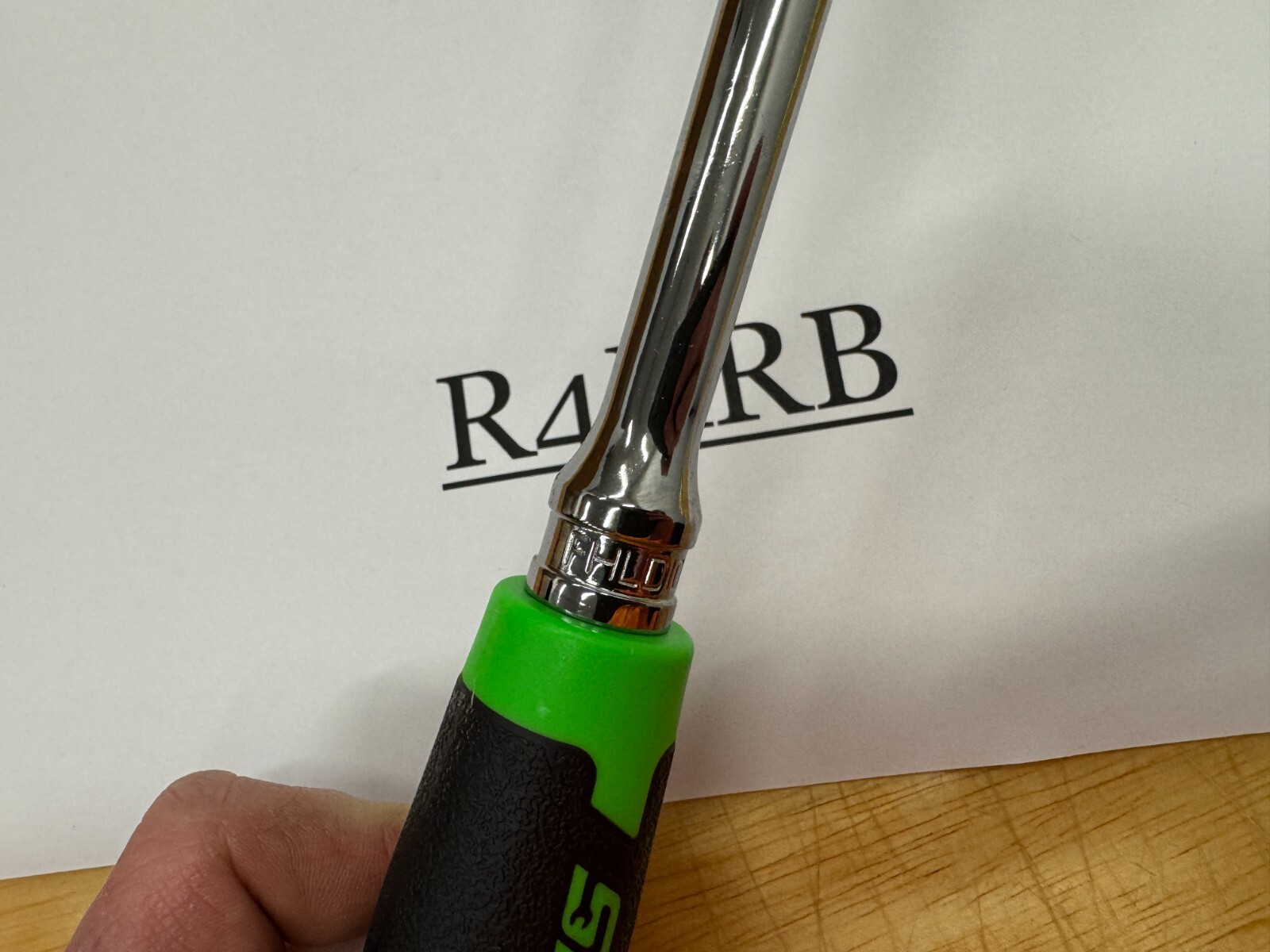 Snap-on Tools USA NEW 3/8″ Drive 100 Tooth GREEN HARD Grip Long Ratchet FHLD100G