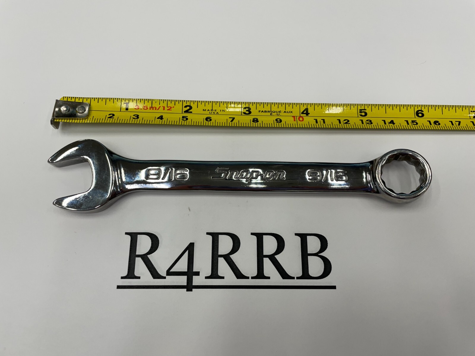 Snap-On Tools USA NEW 9/16″ SAE 12pt Short Length Chrome Combo Wrench OEX180B