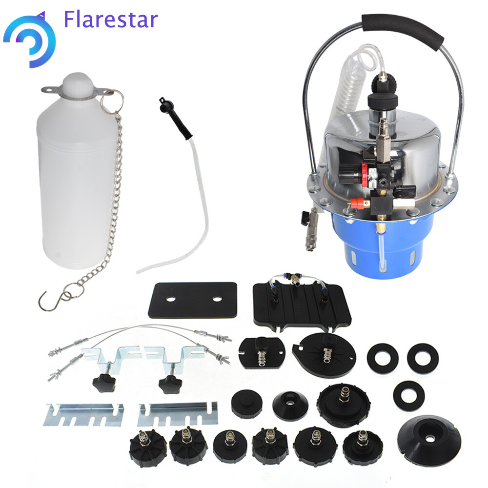 Portable Pneumatic Air Pressure Brake Kit + Clutch Bleeder Valve System Kit