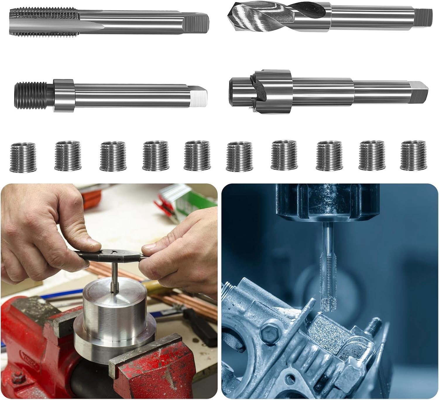 M14*1.5-16.2 Spark Plug Thread Repair Kit JMSMSH-74 W/ 10 Inserts 1785Y
