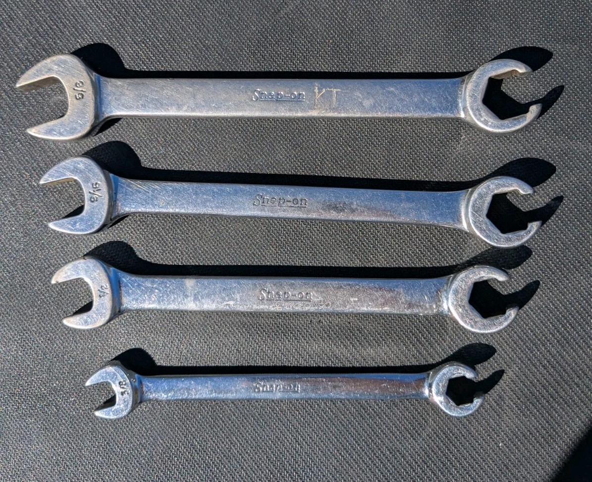 SNAP ON 4PC FLARE NUT RSX WRENCH SET 5/8, 1/2, 9/16, &3/8 USA