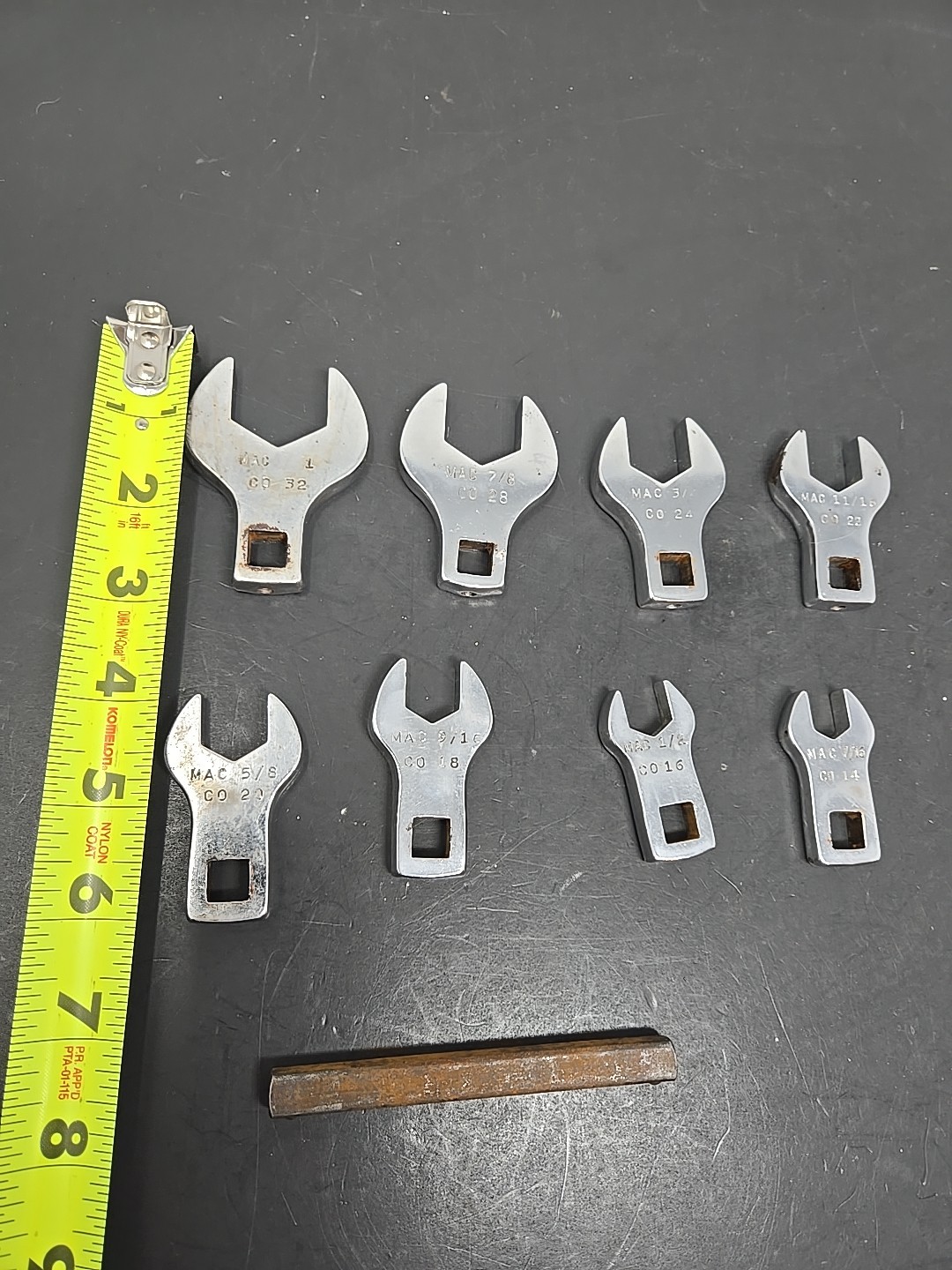 MAC TOOLS 8 Piece Crowfoot Wrench Set 1″ To 7/16, Co32 – Co14!