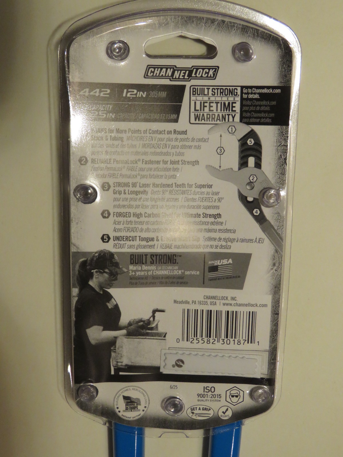 Channellock 442 12-Inch V-Jaw Tongue & Groove Pliers 2.25″ Jaw Capacity – NEW