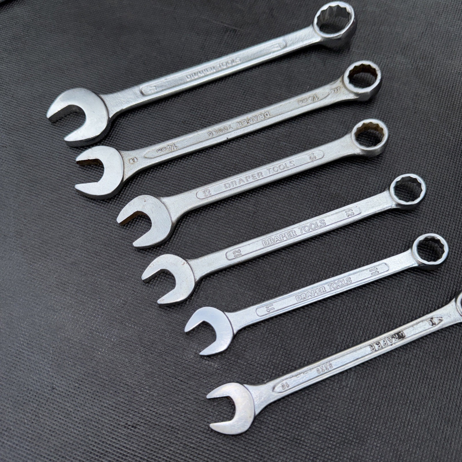 6 X Vintage Draper 17mm 14mm 13mm 12mm 11mm 10mm Combination Spanner