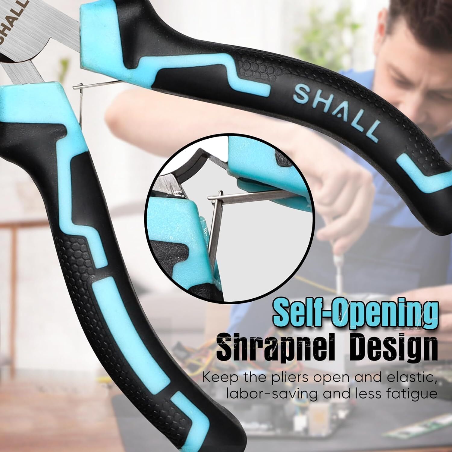 SHALL Mini Pliers Set, 6-Piece Small Tool Set Includes Needle Nose,…