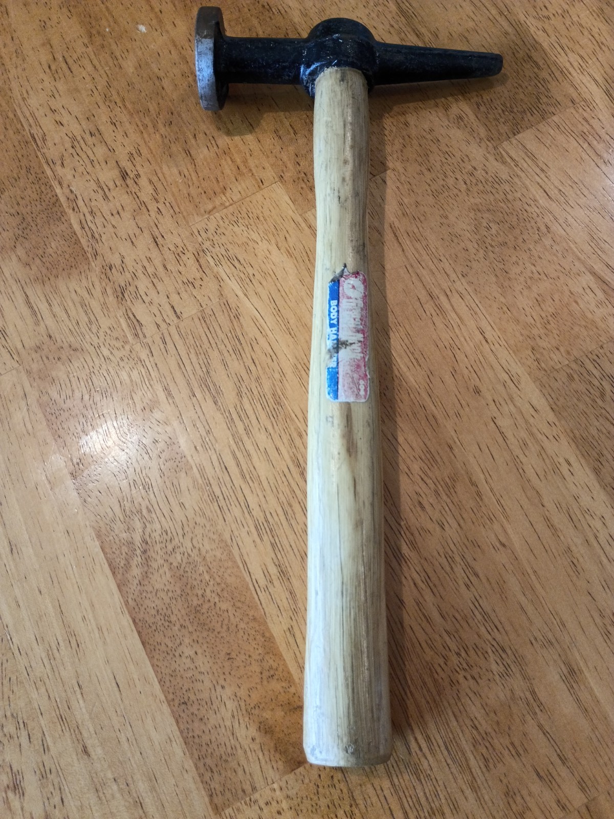 Auto Body Cross Chisel-hammer. Ding Round Head With Wooden Handle