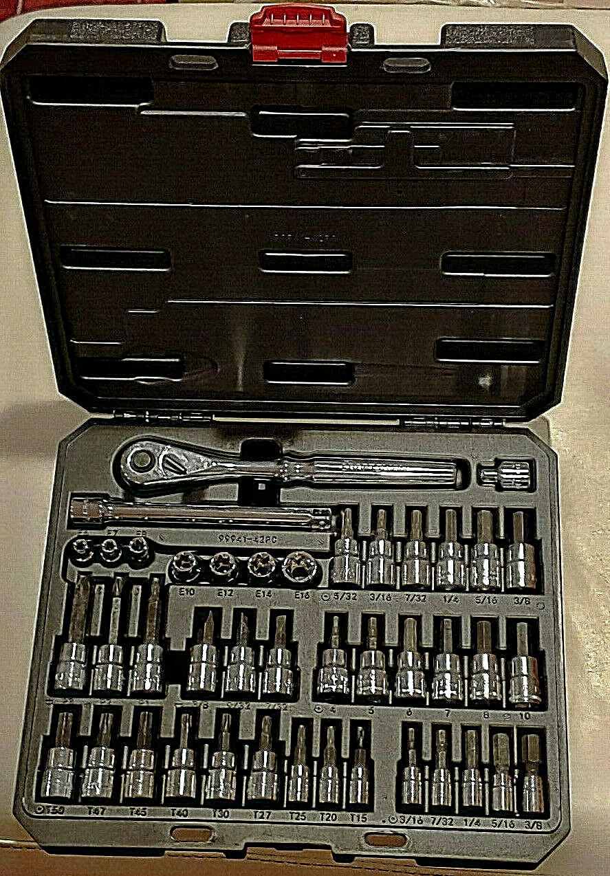 Craftsman 42 PC Piece 1/4 & 3/8 Drive Hex Screwdriver Torx Bit Socket Wrench Set