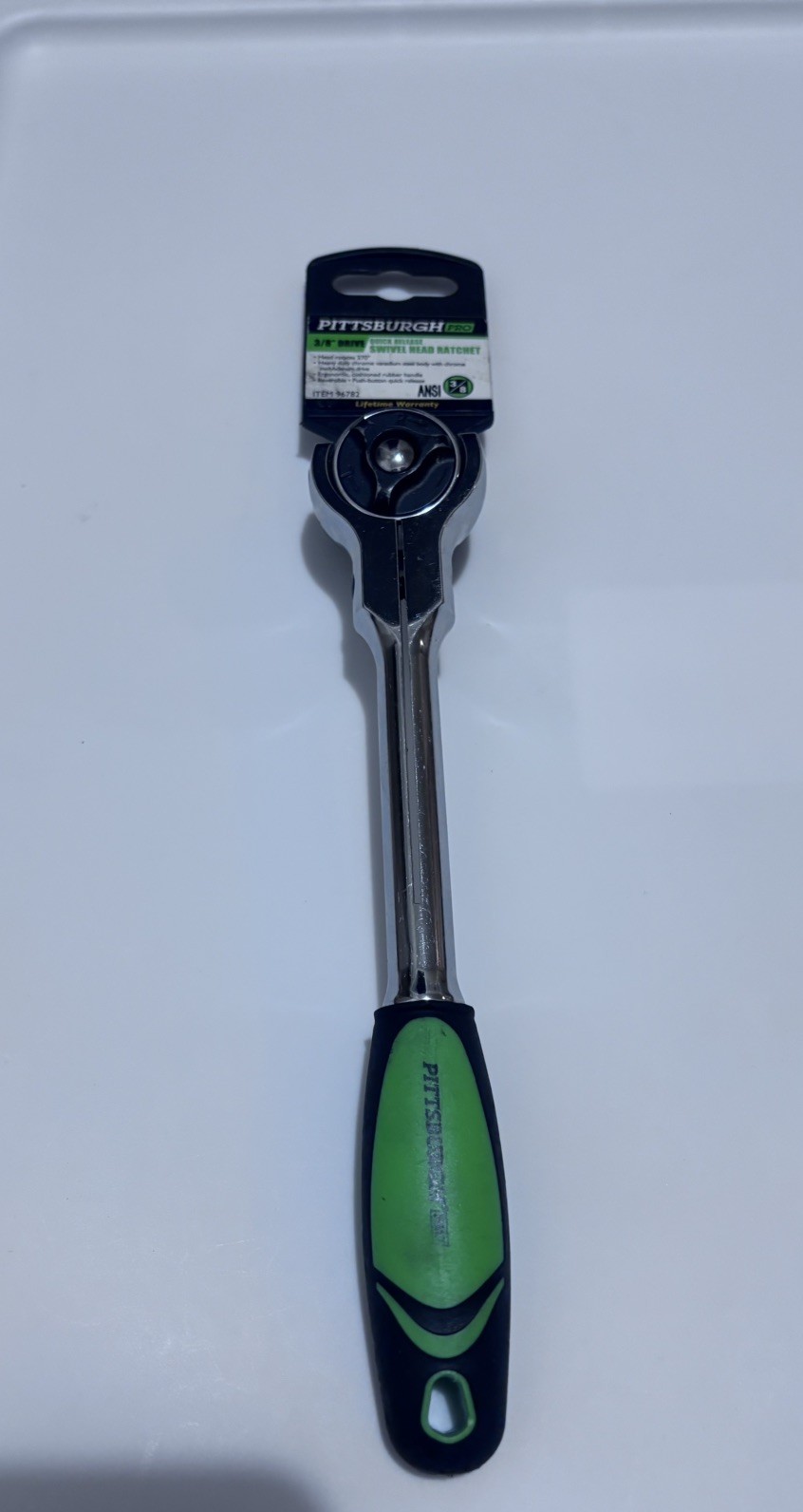 Pittsburgh 3/8″ drive Quick release swivel head ratchet Free Shipping