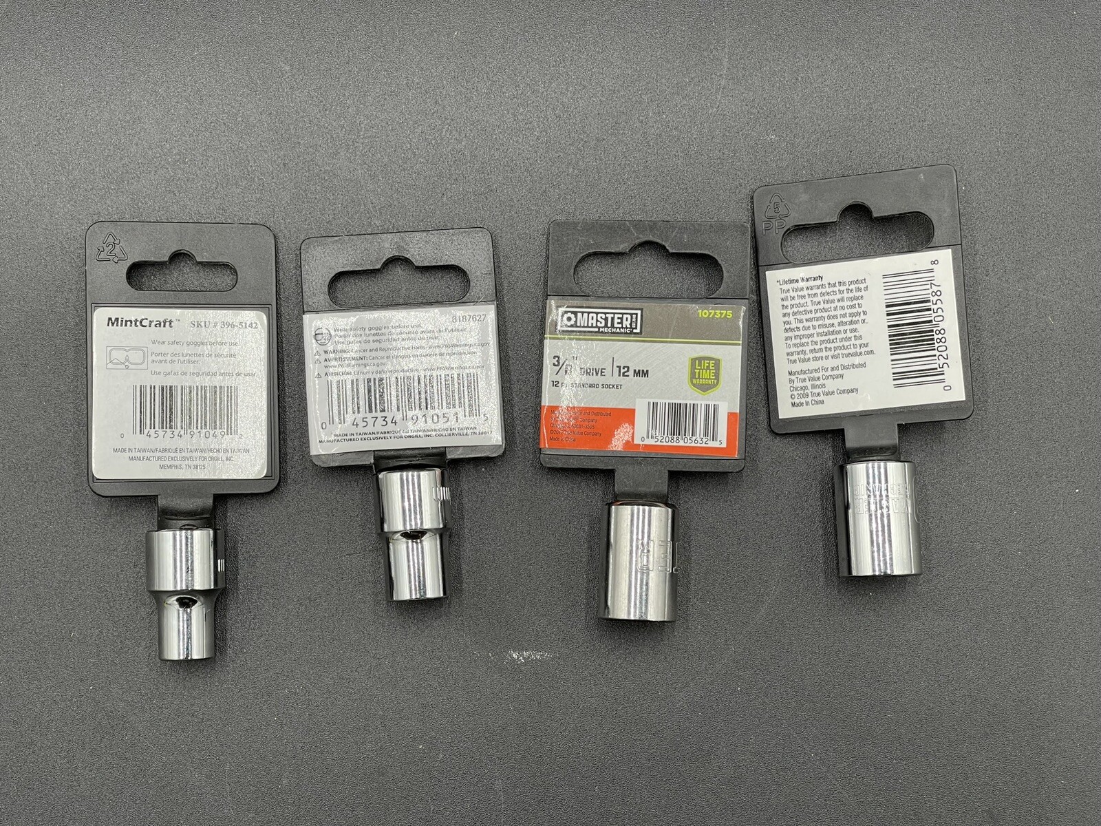 Mixed Lot Of 4 New Metric 3/8 Drive Sockets 6 & 12 Point Vulcan Master Mechanic