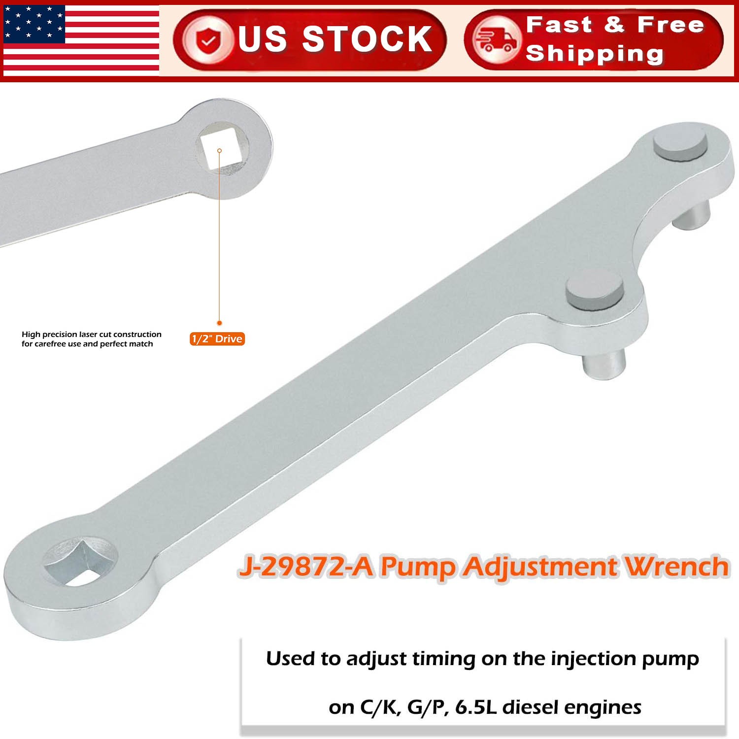 6.5L Diesel Injection Pump Adjustment Wrench For GM C/K G/P J-29872-A, J-29872