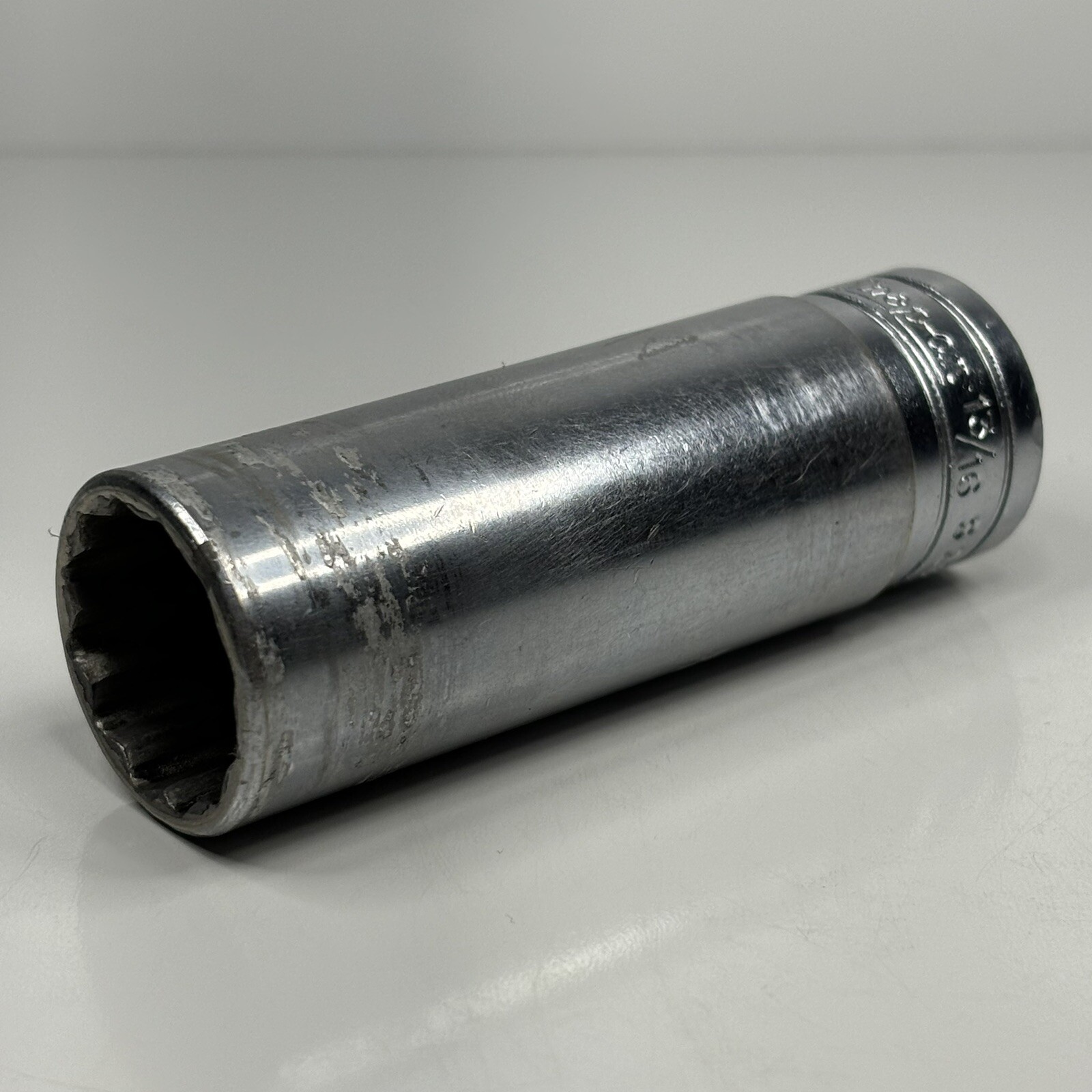 Snap On Tools S261 1/2 Dr 12Pt SAE 13/16 Flank Dr Chrome Deep Socket USA VTG