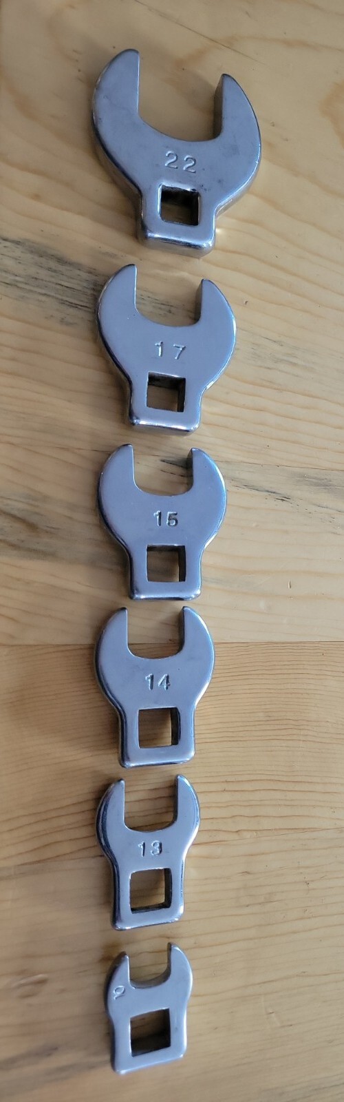 Crowe Feet Set Unbranded 6 pc 22mm, 17mm , 15mm, 14mm, 13mm & 10mm Excellent