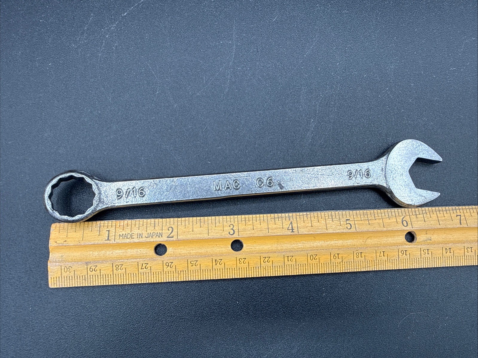 MAC TOOLS C6 9/16″ COMBINATION WRENCH, 6 3/4″ LONG, 12 POINT Vintage USA Tool