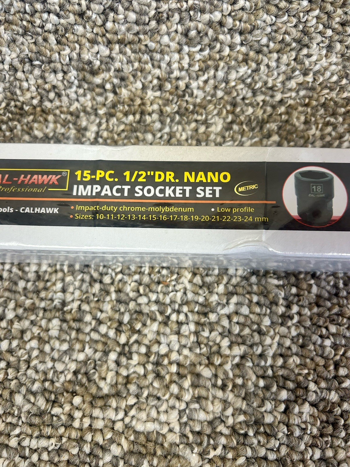 15 Pc 1/2″ Drive Nano Impact Socket Set Metric Cal-Hawk Sealed