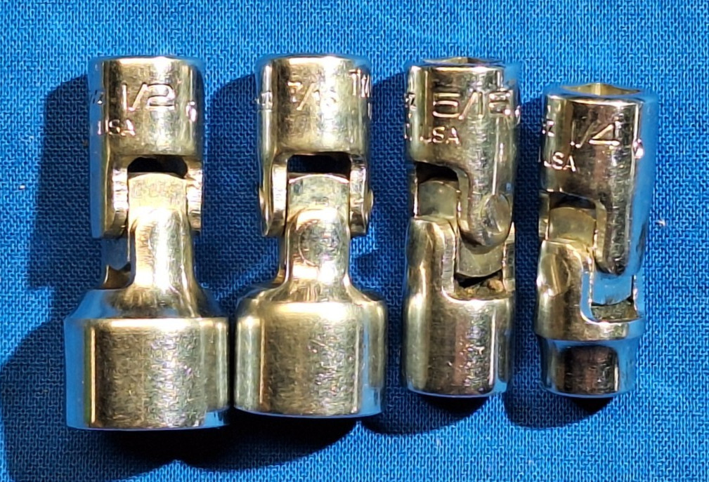 Snap-On 4 piece SAE 6pt 1/4″ drive swivel socket set 1/2″, 7/16″ 5/16″, 1/4″