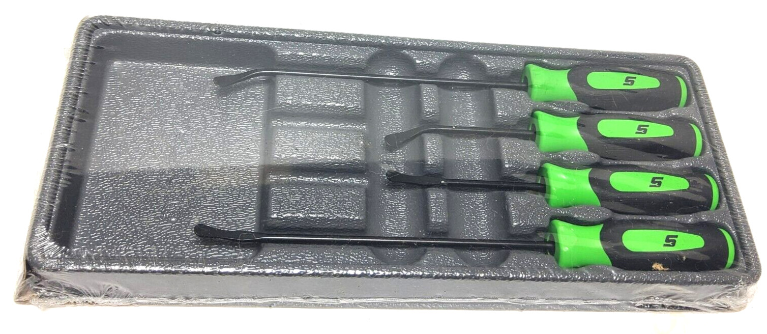 New Snap-on™ SGSR104AG 4-piece Instinct® Soft Grip Seal Removal Tool Set Green