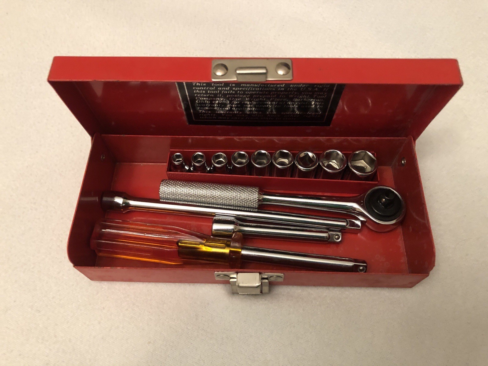 Clean and Shiny Wright Allied Tools 1/4” Socket Set A21 Made In USA