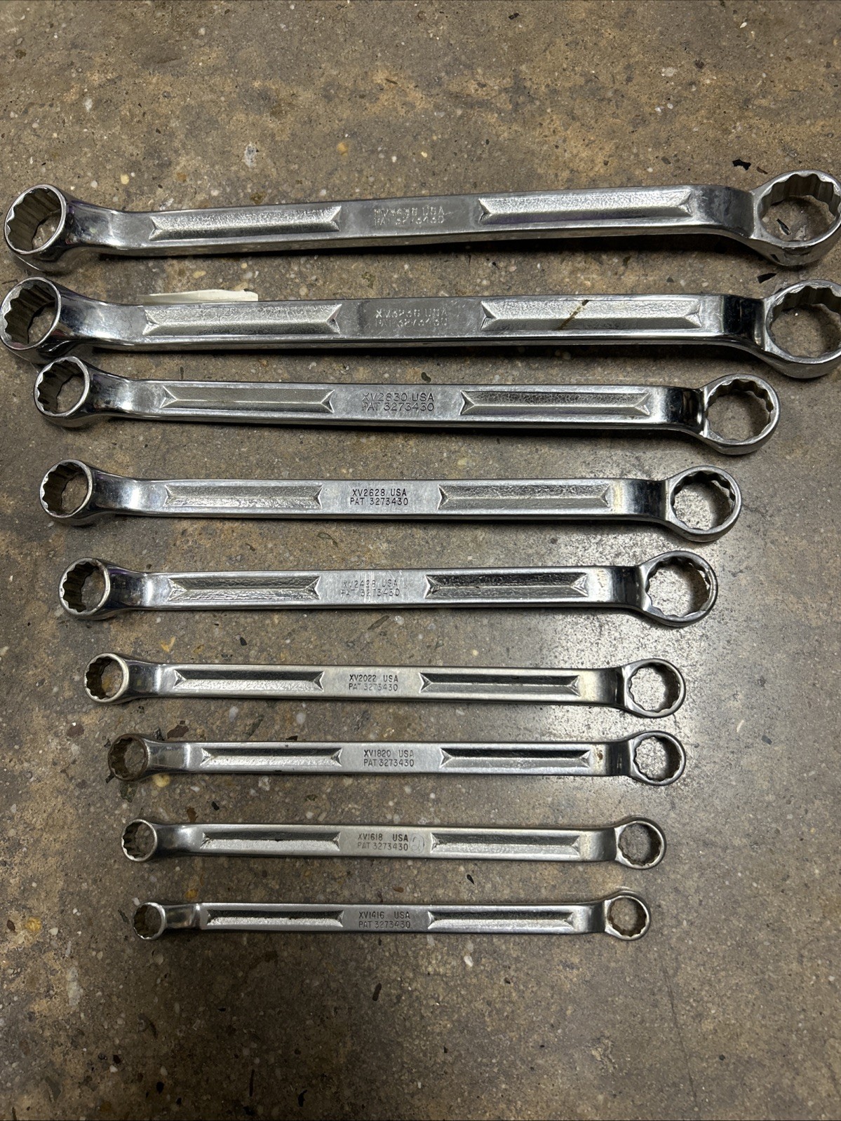 Snap On Tools 7/16-1 1/8 Double Box End Offset Wrench Set Lot 9pc *read Descrip*