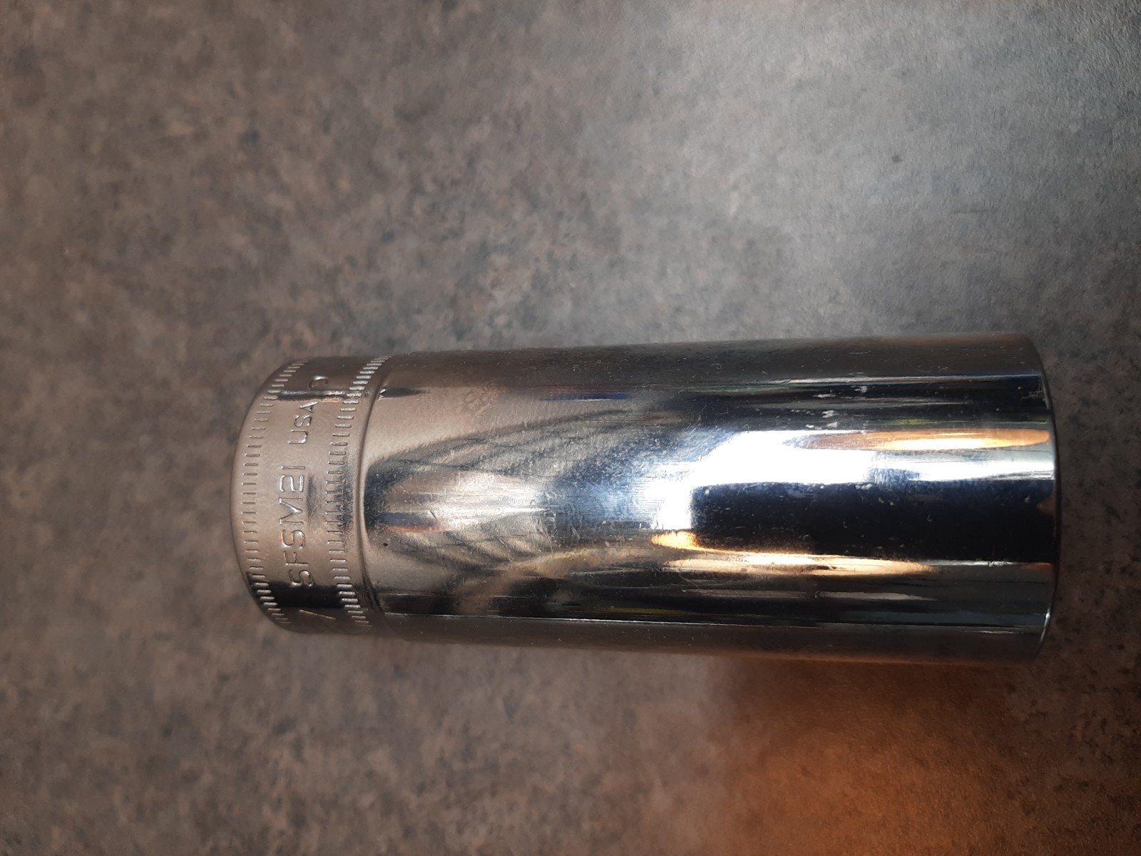 Snap On Tools SFSM21 USA 3/8″ Drive 21mm Metric 6 Point Deep Chrome Socket NEW