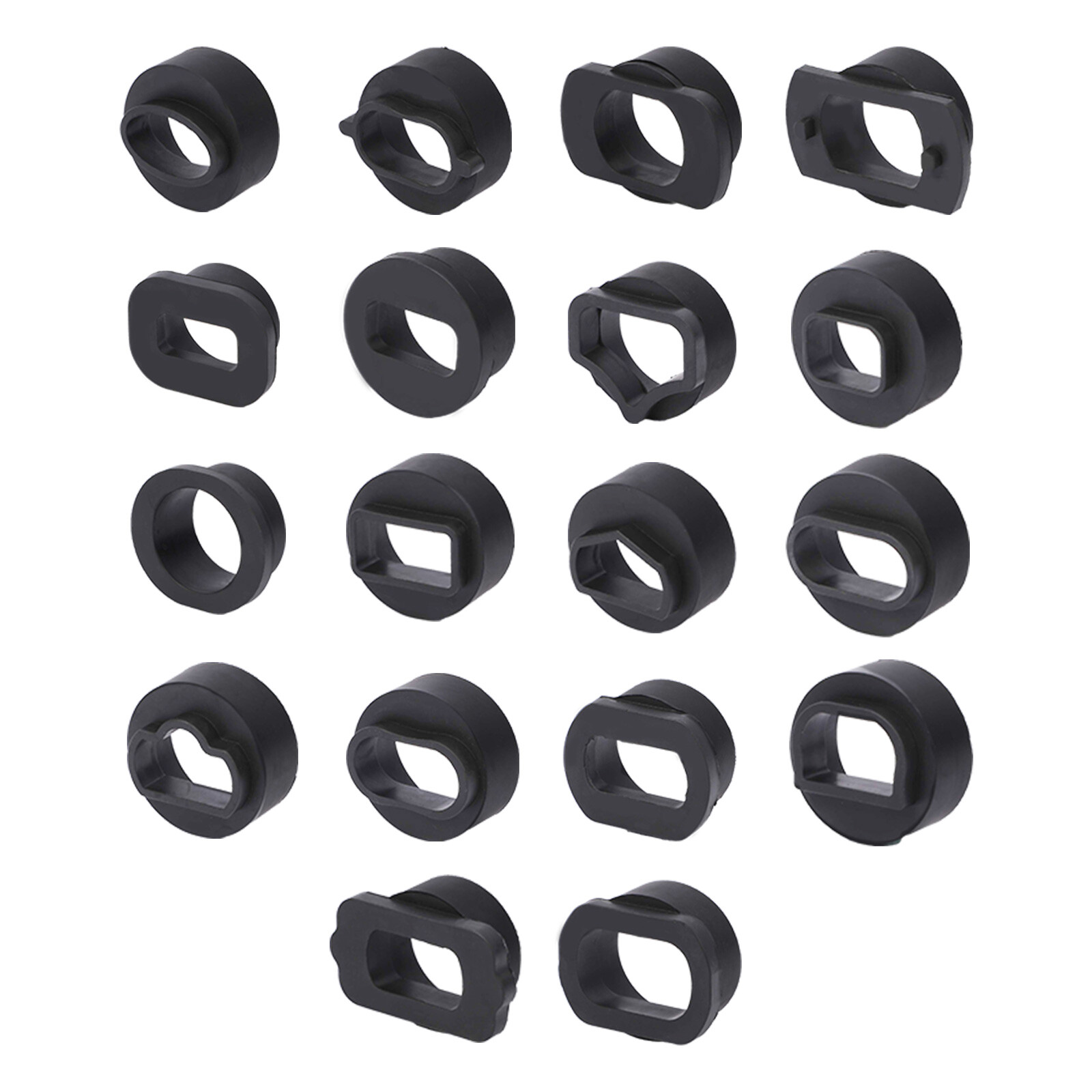 18Pcs Walnut Sand Blaster Adapter Connectors Fit for BMW Audi Nissan VW Rubber
