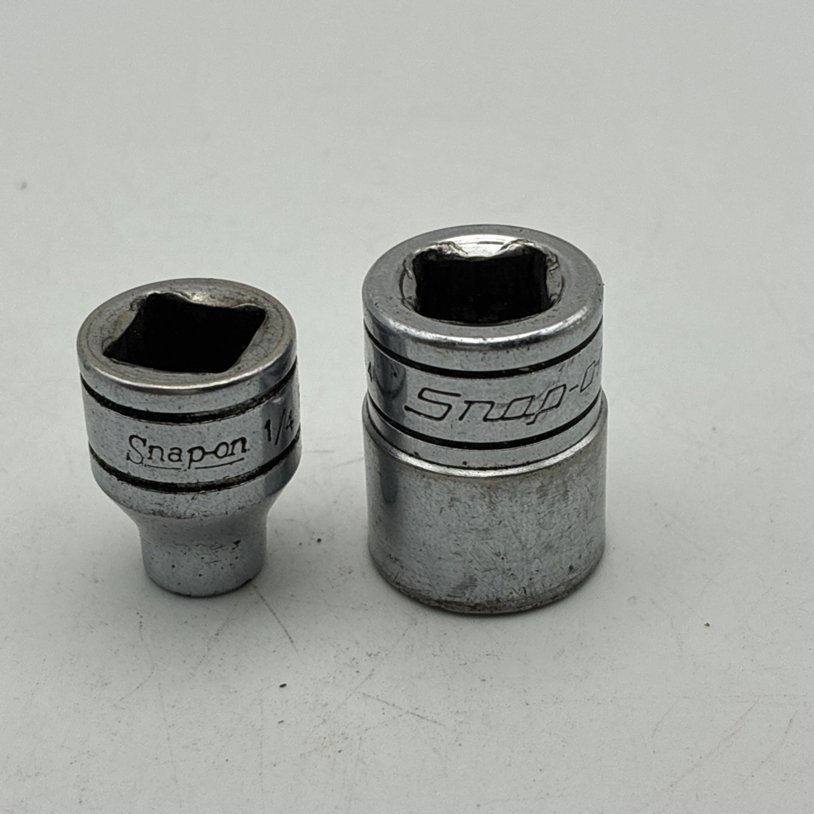 2 SNAP-ON TOOLS – SAE 1/4″ & 9/16″ Drive Chrome Deep Socket 6 Point FS081 FS181