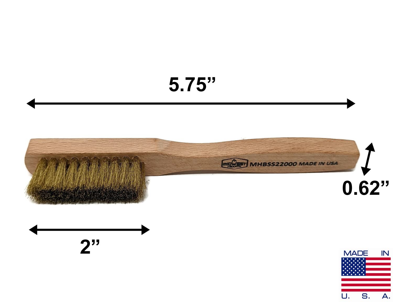 Brass Wire Utility Scratch Brush for Cleaning 5.75″ Hardwood and Brown