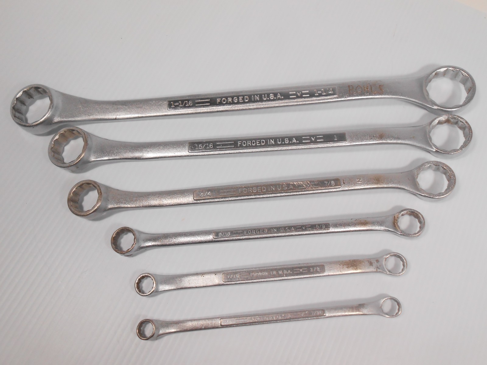 Vintage Craftsman SAE Double Box End Wrench Set 6pc. 3/8″-1 1/4″ -V-USA.