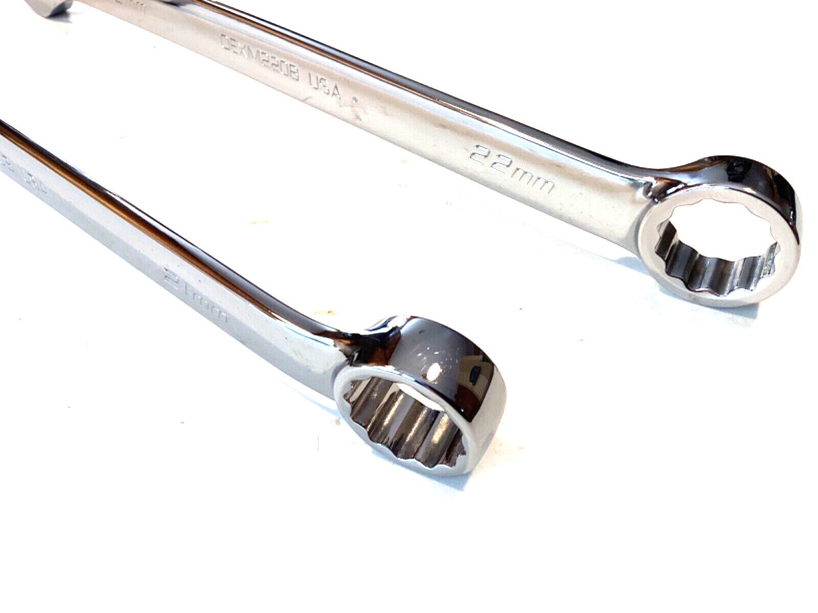 Snap On NEW 2 Piece 21 & 22MM Flank Drive Combination Wrench Set OEXM210 OEXM220