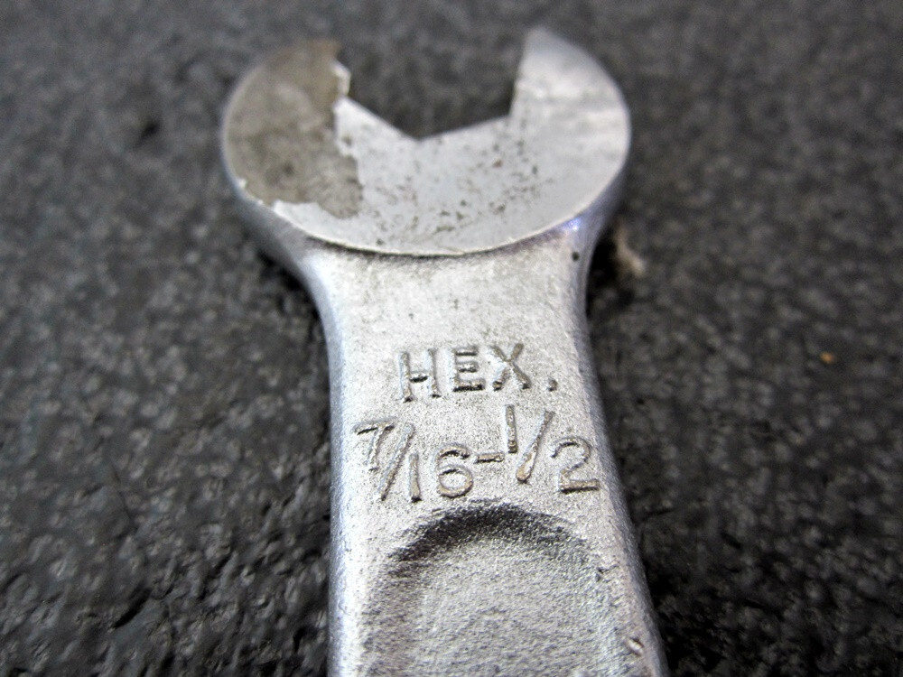 Antique Simplex No. 10 Ratchet Action Open End Wrench Frank C Reilly NY USA