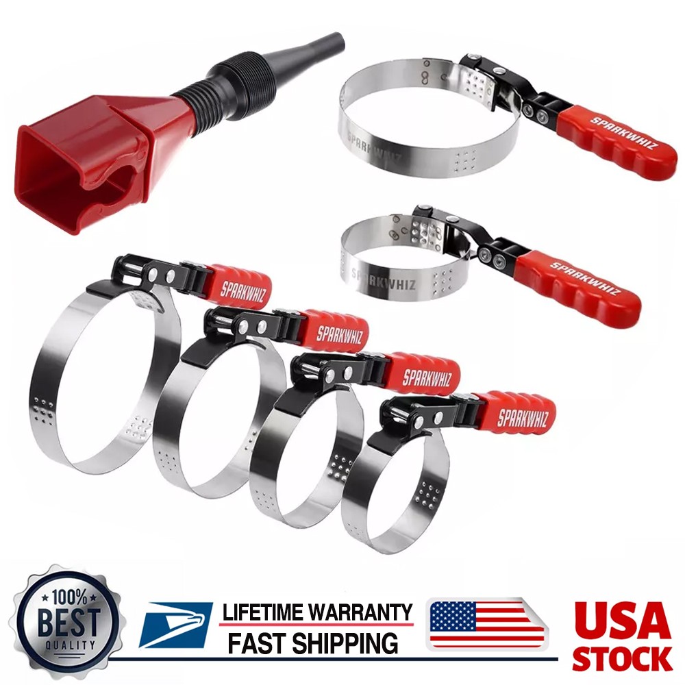 SPARKWHIZ 7 IN 1 Oil Filter Wrench Set Oil Filter Removal Tool 2-1/6″ 5-1/4″ US