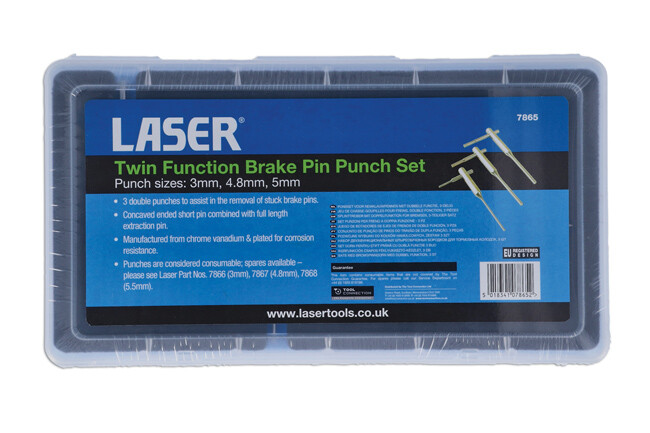 Laser 7865 3 Piece Twin Function Brake Pin Punch Set